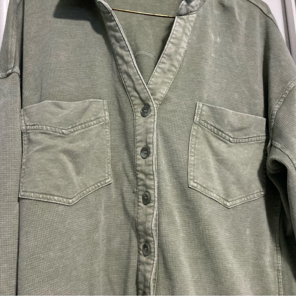 Jane and Delancey Washed Sage Long Sleeve Tee